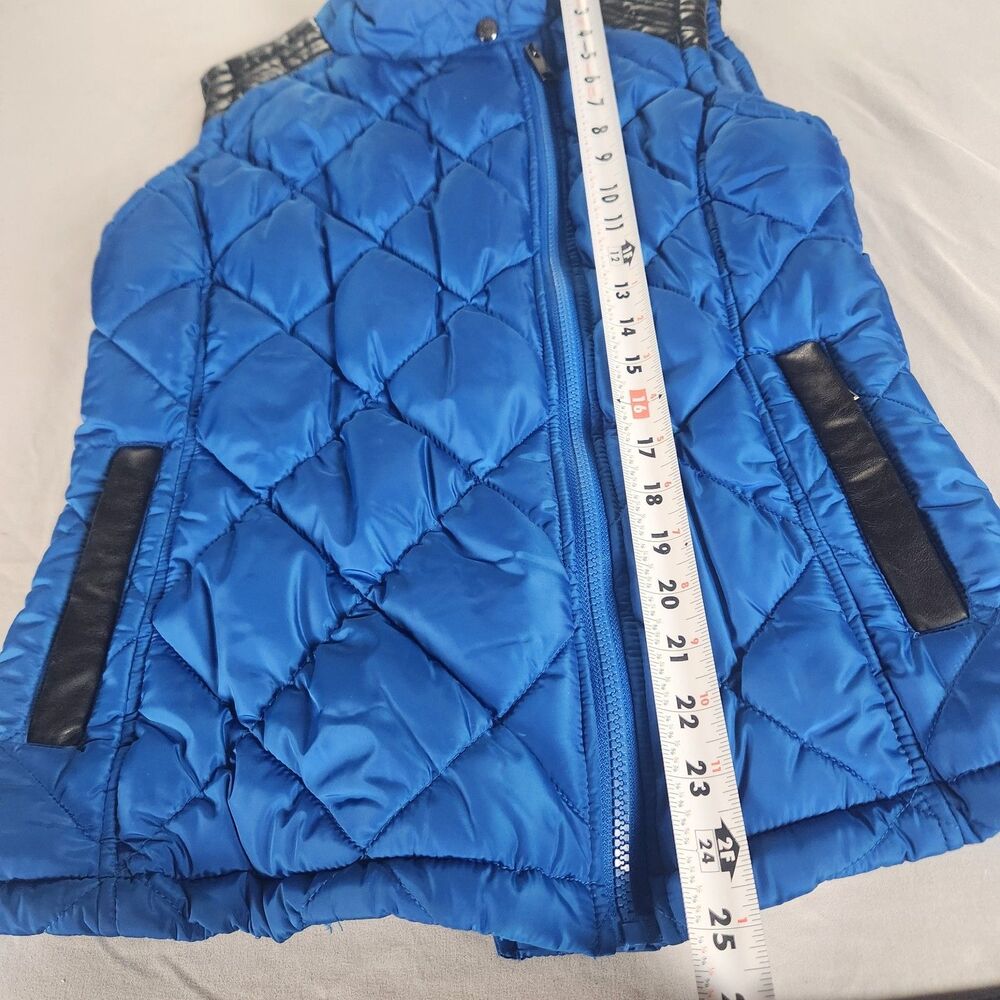 Marc New York (Andrew Marc) Electric Blue / Black Quilted Zip Front Vest Size S - Picture 7 of 11